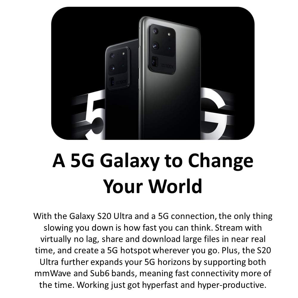 Amazon.com: Samsung Galaxy S20 Ultra 5G, US Version, 128GB, Cosmic